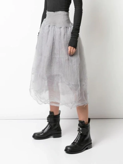 Shop Marc Le Bihan High-waisted Midi Skirt In Grey