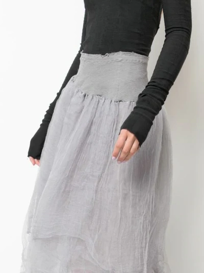 Shop Marc Le Bihan High-waisted Midi Skirt In Grey