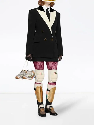 Gucci Two-tone Silk-wool Cady Tuxedo Jacket In Black