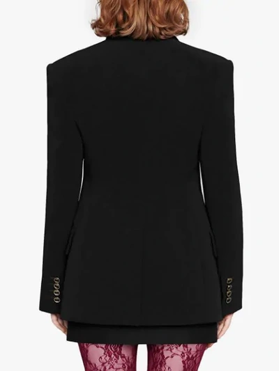 Shop Gucci Double-breasted Tuxedo Blazer In Black