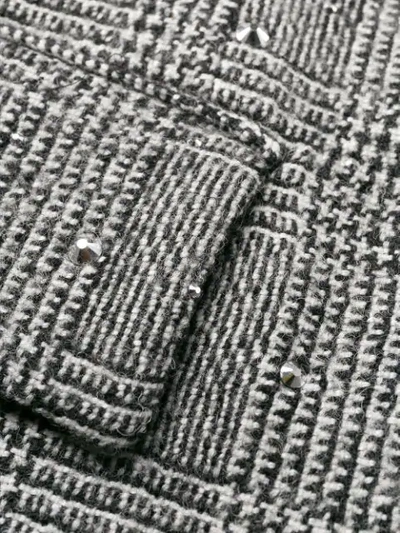 Shop Ermanno Scervino Rock Stud Tweed Blazer In G3500 Grigio