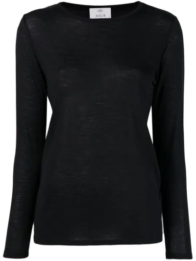 Shop Allude Long-sleeved T-shirt - Black