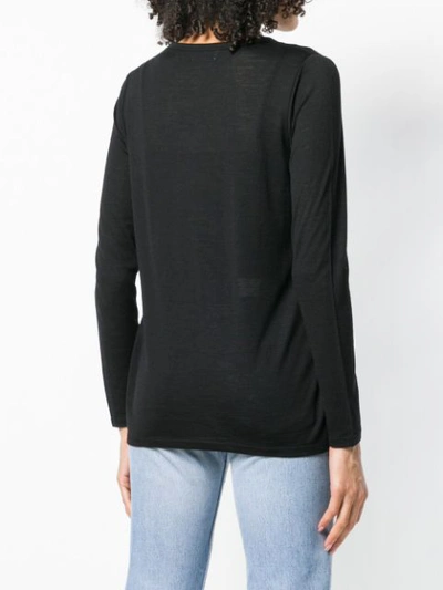 Shop Allude Long-sleeved T-shirt - Black