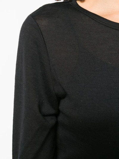 Shop Allude Long-sleeved T-shirt - Black