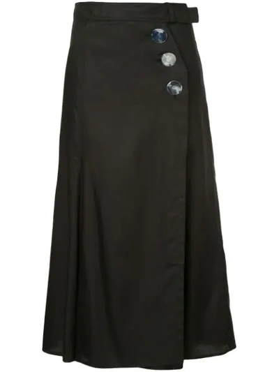 Shop Christopher Esber Wrap A-line Skirt - Black