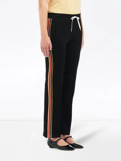 Miu Miu Side Stripes Detail Track Trousers In Black