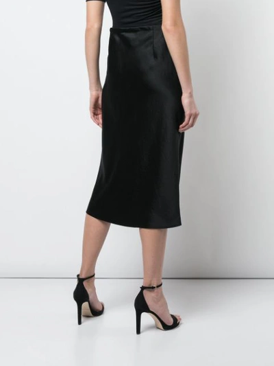 Shop Alexander Wang T Satin Midi Skirt In Black