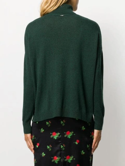 Shop Liu •jo Rhinestone-embellished Jumper In Green