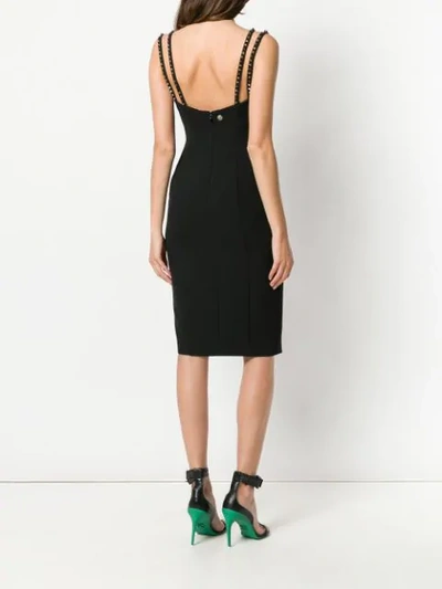 Shop Versace Spaghetti Strap Dress In Black