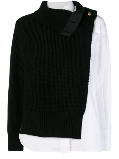 Shop Sacai 'sweater-shirt' Sweater In Black