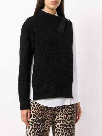 Shop Sacai 'sweater-shirt' Sweater In Black