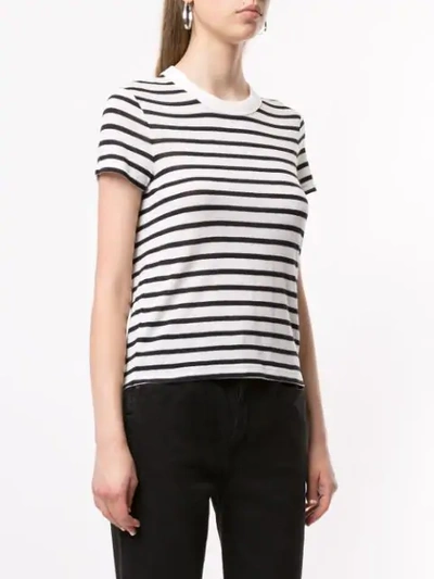 Shop Alexander Wang T Gestreiftes T-shirt In Ink Ivory 419