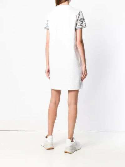 Shop Kenzo Logo Sleeve T-shirt Dress In White