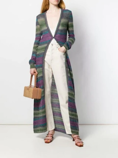 Shop Jacquemus La Robe Striped Knitted Dress In Green