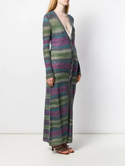 Shop Jacquemus La Robe Striped Knitted Dress In Green