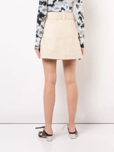 Shop Proenza Schouler Pswl Belted Zip Skirt In White