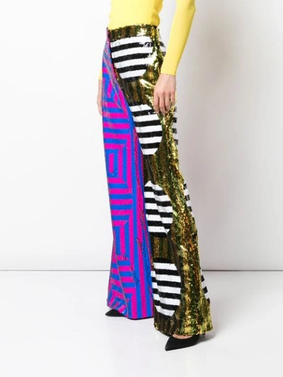 Shop Halpern Asymmetric Wide-leg Trousers In Multicolour