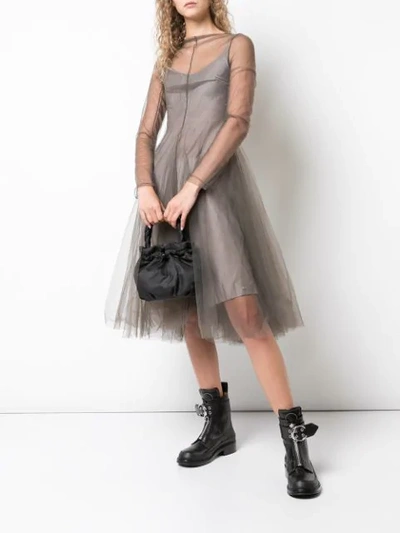 Shop Marc Le Bihan Tulle Midi Dress In Grey