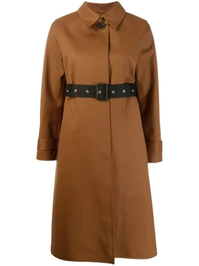 Shop Mackintosh Roslin Brown Bonded Wool & Mohair Single Breasted Trench Coat | Lr-061