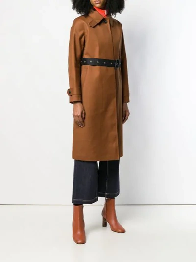 Shop Mackintosh Roslin Brown Bonded Wool & Mohair Single Breasted Trench Coat | Lr-061