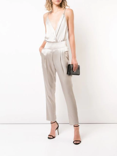 Shop Michelle Mason High Waisted Tailored Trousers - Grey