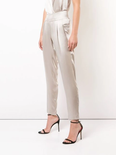 Shop Michelle Mason High Waisted Tailored Trousers - Grey