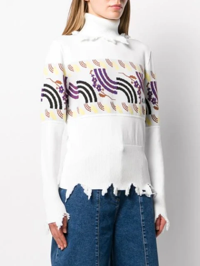 Shop Aalto Intarsia-knit Turtleneck Jumper In White