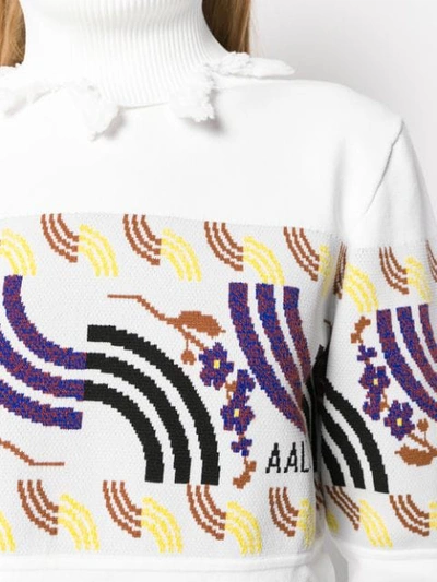 Shop Aalto Intarsia-knit Turtleneck Jumper In White