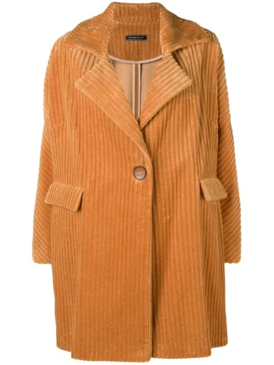 Shop Phisique Du Role Velvet Corduroy Coat - Yellow