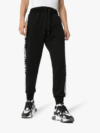 Shop Dolce & Gabbana Logo Print Sweatpants In Black