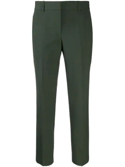 Shop Theory Slim Fit Crop Trousers In Green