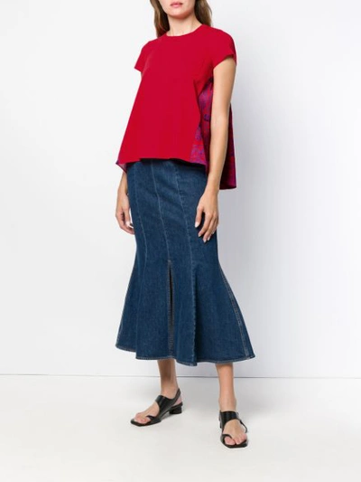 Shop Sacai Flared T-shirt In Red