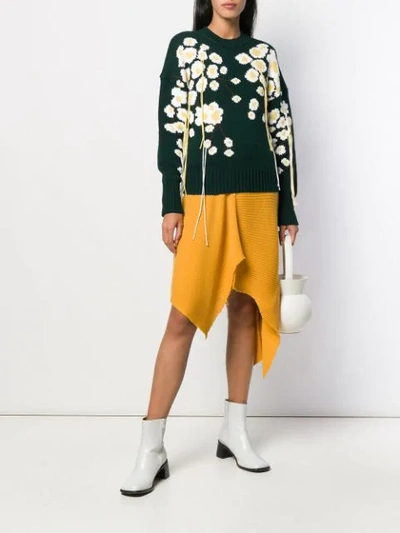 Shop Enföld Winter Sakura Knit Sweater In Green