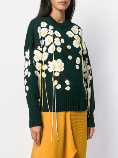 Shop Enföld Winter Sakura Knit Sweater In Green