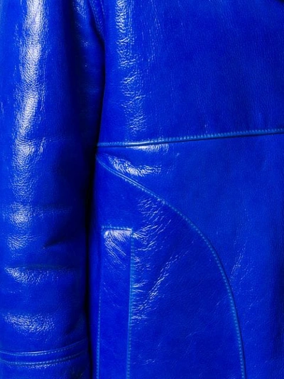 Shop Emilio Pucci Blue Shearling Jacket