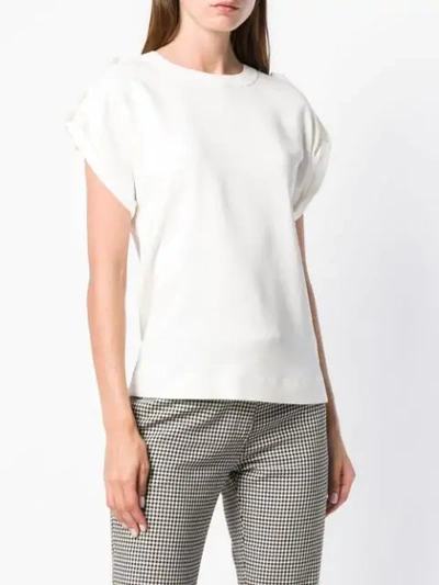 Shop Cedric Charlier Tab Sleeve T In White