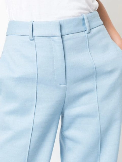 Shop Adam Lippes Flared High Waisted Trousers In Blue