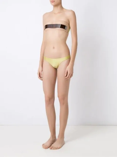 Shop Adriana Degreas Sheer Top Bikini Set In Green