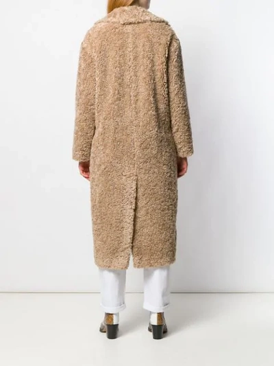 Shop Tagliatore Shearling Coat In Neutrals