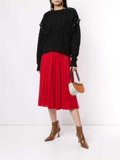 Shop Miharayasuhiro Cable Knit Slouchy Jumper In Black