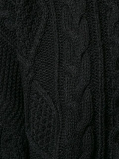 Shop Miharayasuhiro Cable Knit Slouchy Jumper In Black
