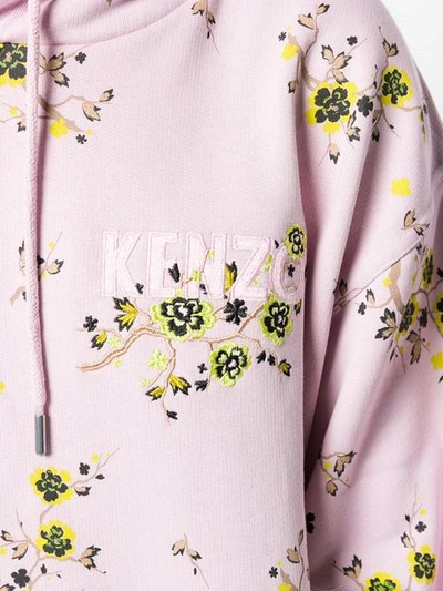 Shop Kenzo Floral Hoodie In Pink