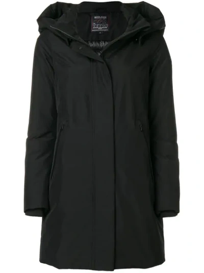 Shop Woolrich Padded Raincoat - Black