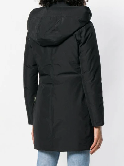 Shop Woolrich Padded Raincoat - Black