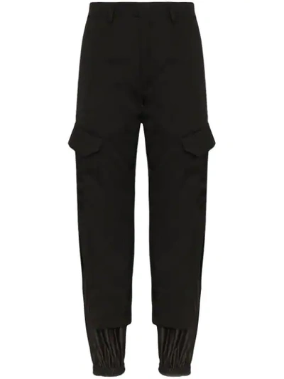 Shop Delada Split-layer Cargo Trousers In Black