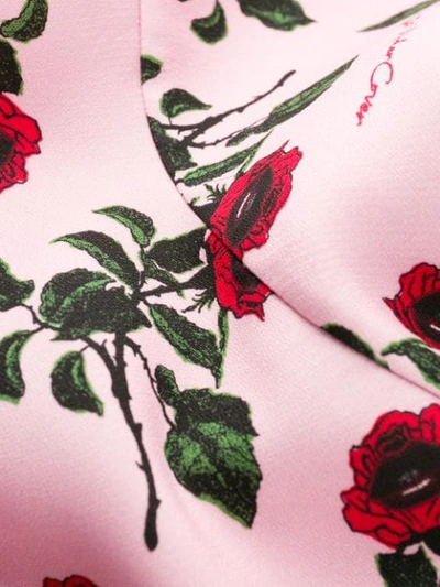 Shop Valentino Floral Print Skater Dress In Pink