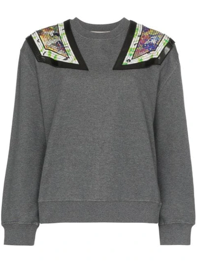 Shop Stella Mccartney Shoulder Appliqué Sweatshirt In Grey