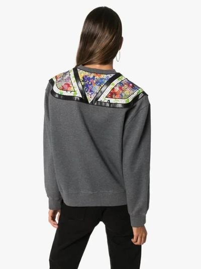 Shop Stella Mccartney Shoulder Appliqué Sweatshirt In Grey