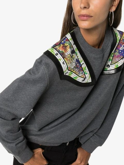 SHOULDER APPLIQUÉ COTTON SWEATSHIRT