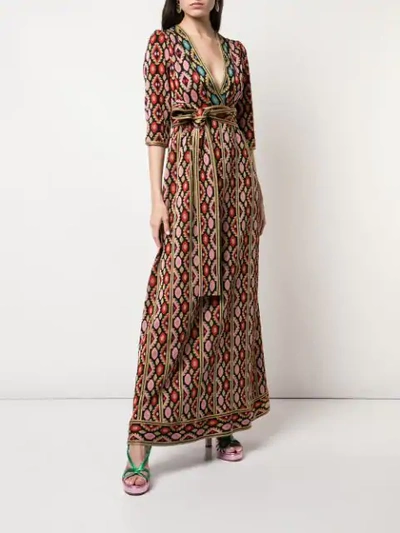 Shop Gucci Printed Maxi Dress In Multicolour